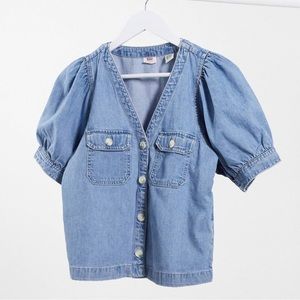 LEVI’S PUFF SLEEVE DEMIN TOP